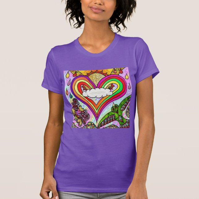 T-shirt Psychédélic Rainbow Heart (Devant)