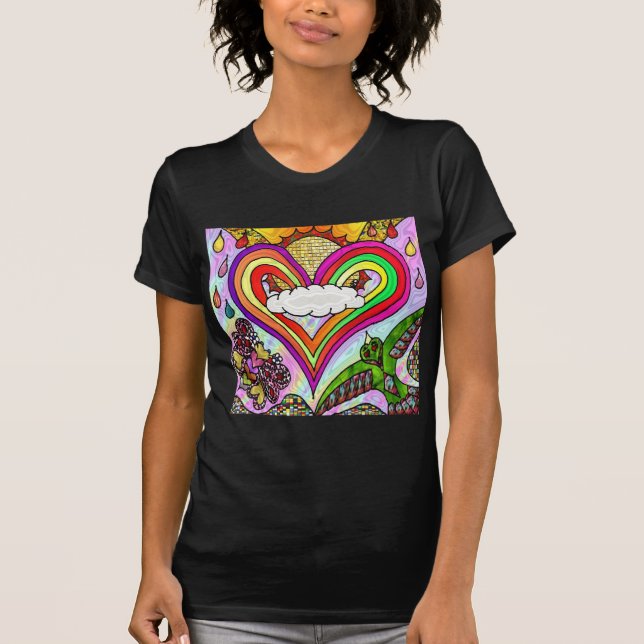 T-shirt Psychédélic Rainbow Heart (Devant)