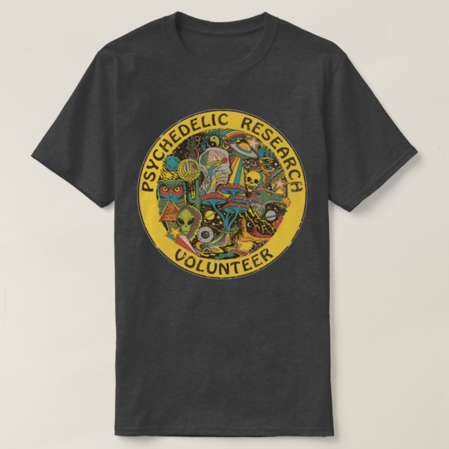 T-shirt psychedelic research volunun (Design devant)