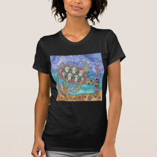 T-shirt Psychédélic Sea Turtle Seahorse