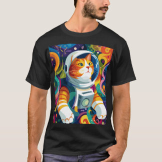 T-shirt Psychedelic Space Cat Astronaut – Trippy Cosmic Ar