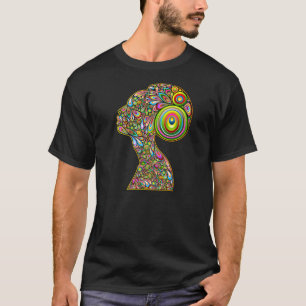 T-shirt psychédélique de portrait de conception 