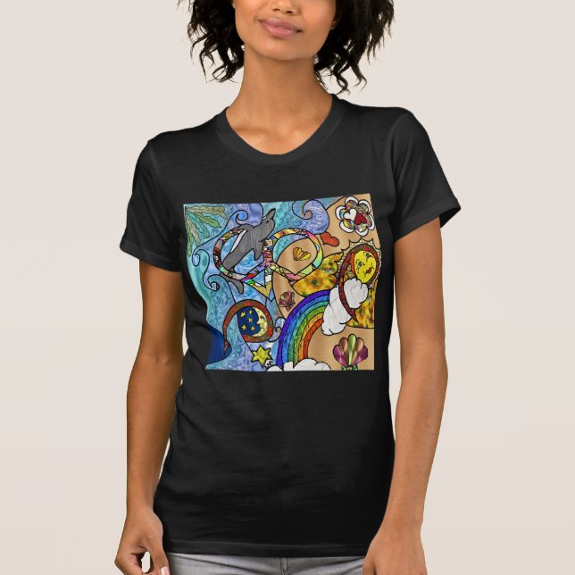 T-shirt Psychédélique des années 60 rétro à la plage Vêtem (Devant)