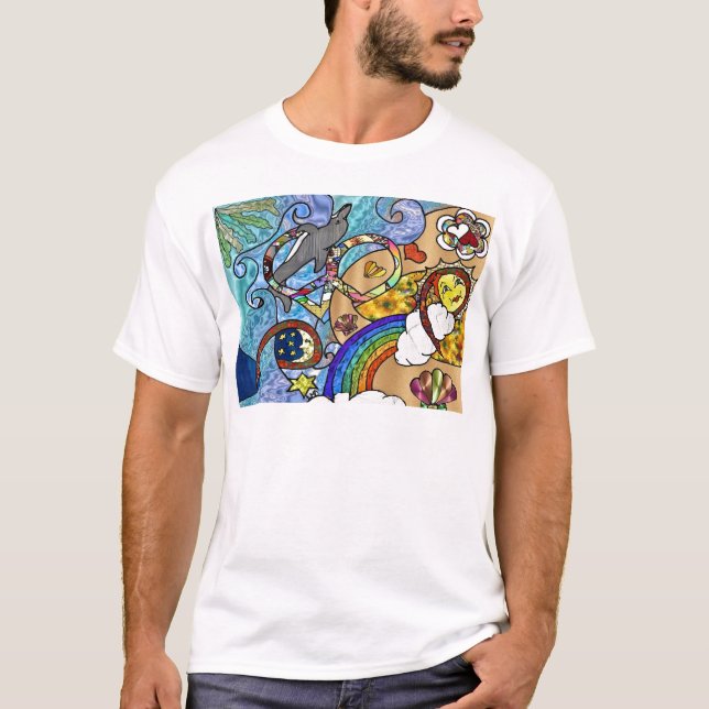 T-shirt Psychédélique des années 60 rétro à la plage Vêtem (Devant)