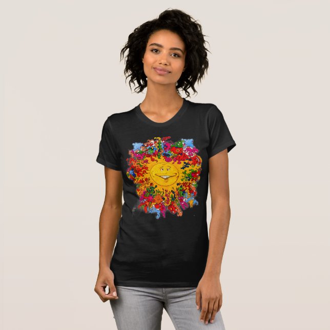 T-shirt Psychedélique Joyeux Soleil (Devant entier)