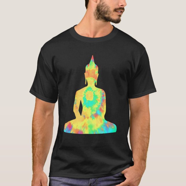 T-shirt Psychédélique Rétro Hippie Bouddha Dharma (Devant)