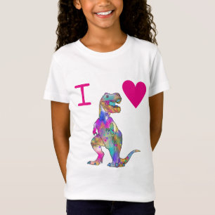T-Shirt Psychédélique T Rex Love Dinosaures Funny Pink S