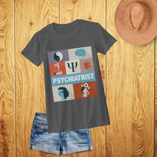 T-shirt Psychiatre Professionnel Iconique Conçu (Créateur téléchargé)