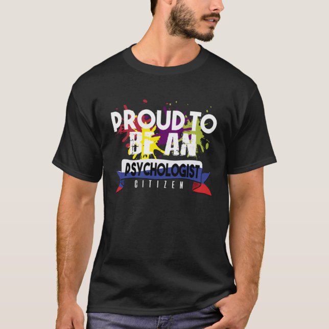 T-shirt Psychologue fier citoyen Profession carrière trava (Devant)