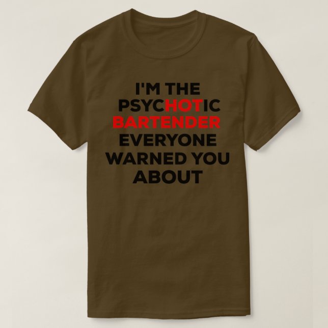 T-shirt Psychothèque barman drôle design (Design devant)