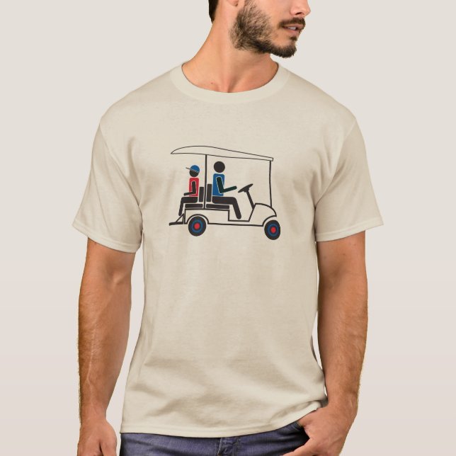 T-shirt PTC Family Golf Cart rouge, blanc et bleu (Devant)