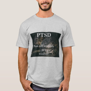 T-shirt PTSD. Non toutes les blessures sont évidentes