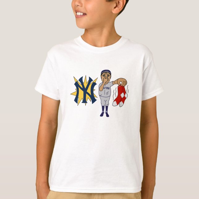 T-shirt Puanteur rouge de chaussettes !  - Gagnant (Devant)