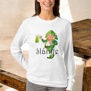T-shirt "Pub irlandais leprechaun bière verte Slainte