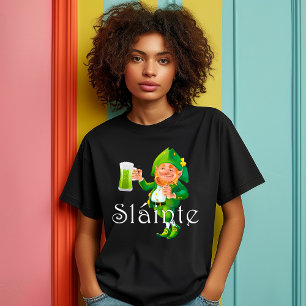 T-shirt Pub irlandais Leprechaun Toast Toast Slainte