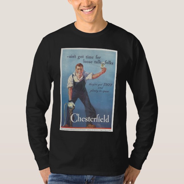 T-shirt Publicité Chesterfield Cigarettes vintage (Devant)