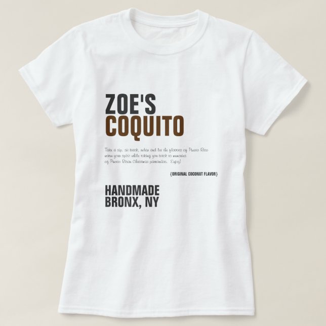 T-shirt Publicité Coquito Rustique Moderne (Design devant)