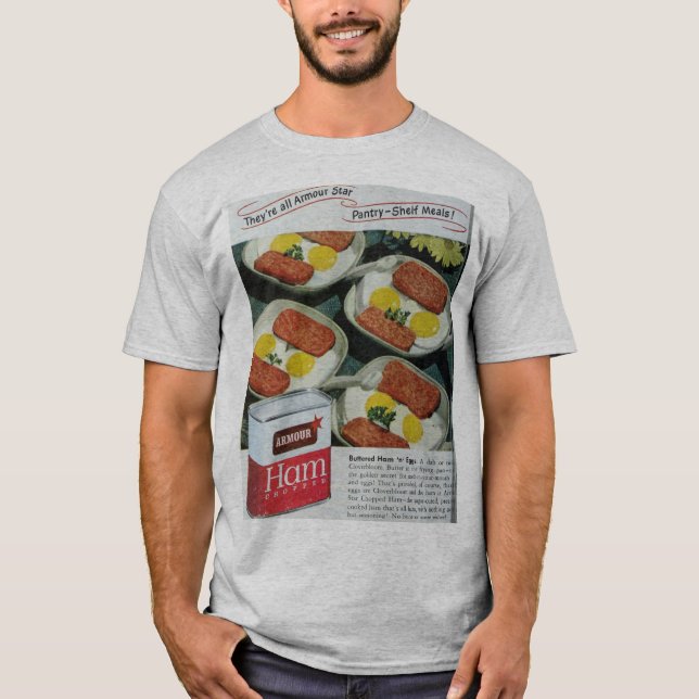 T-shirt Publicité en boîte de cru de jambon (Devant)