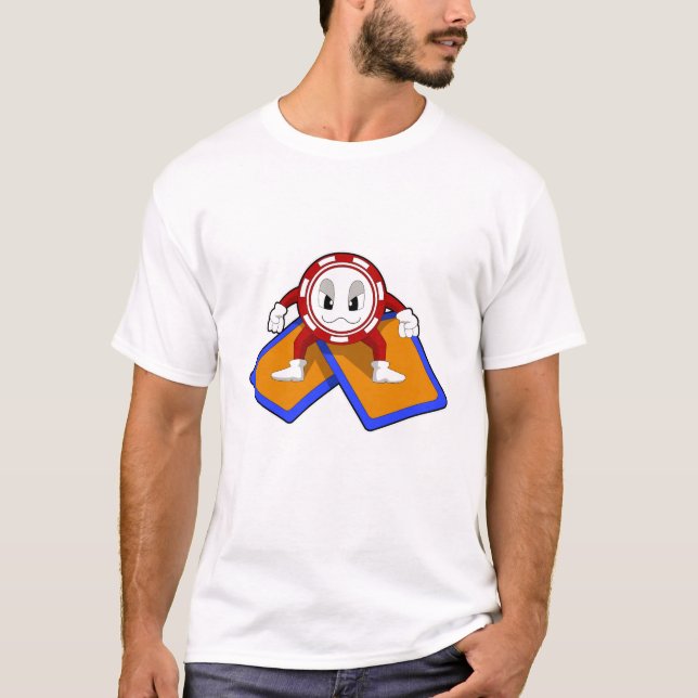 T-shirt Puces de poker avec cartes de poker (Devant)