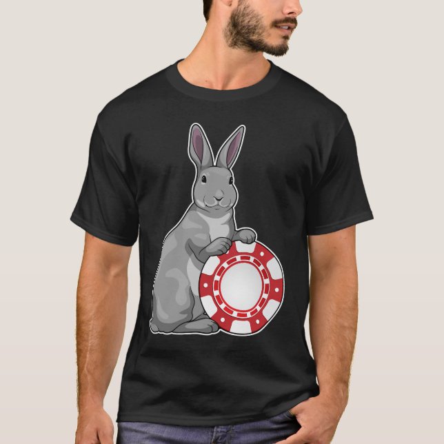 T-shirt Puces de poker de lapin (Devant)