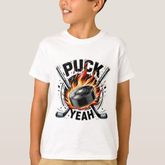 T-shirt Puck Ouais Drôle de père de hockey Maman Joueurs d