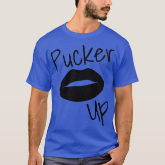 T-shirt Pucker Up Kiss Me Hot Lips Drôle Mode et Makeu
