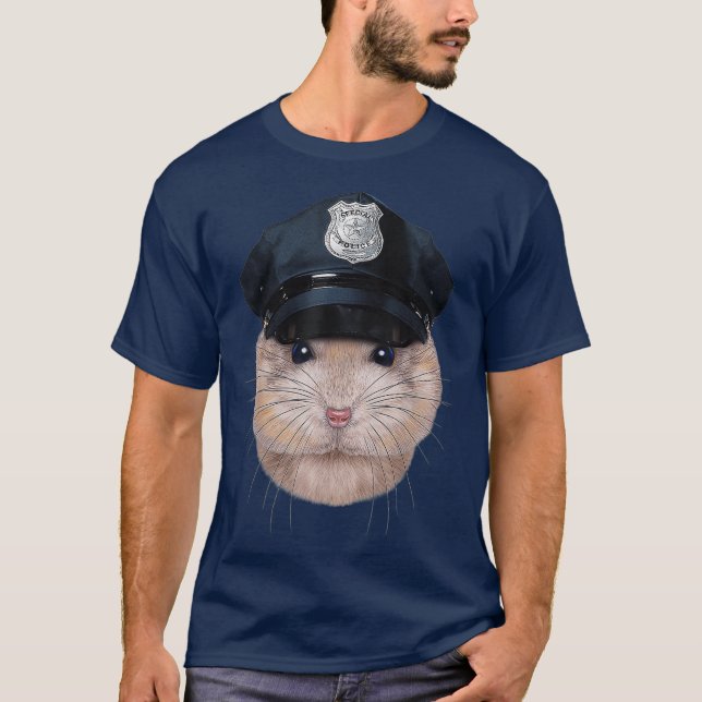 T-shirt Pudding Nwarf Hamster dans le Casquette des polici (Devant)