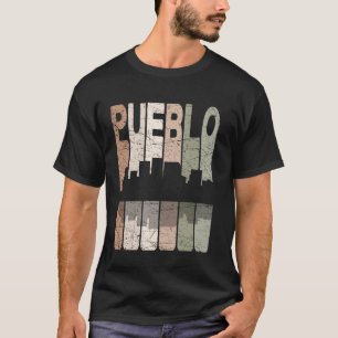 T-shirt Pueblo Pueblo Vintage Colorado Rétro Ligne d'horiz
