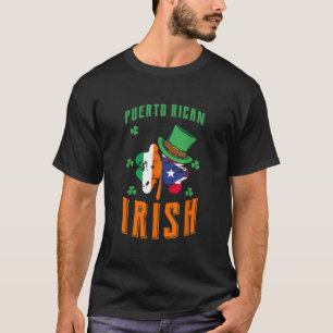 T-shirt Puerto Rican Irish Flag Hat Shamrock St Patricks D