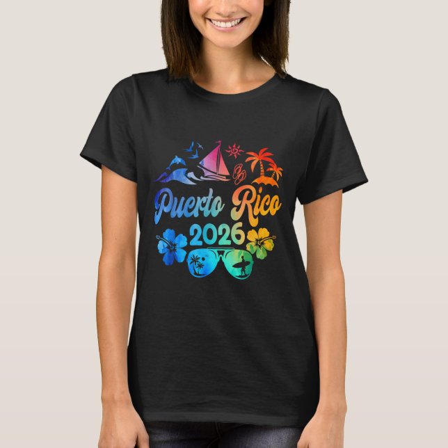 T-shirt Puerto Rico 2026 Vacation Beach Tie Dye Trip Summe (Devant)