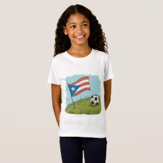 T-Shirt Puerto Rico flag and soccer ball