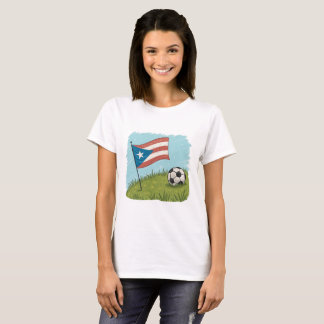 T-shirt Puerto Rico flag and soccer ball