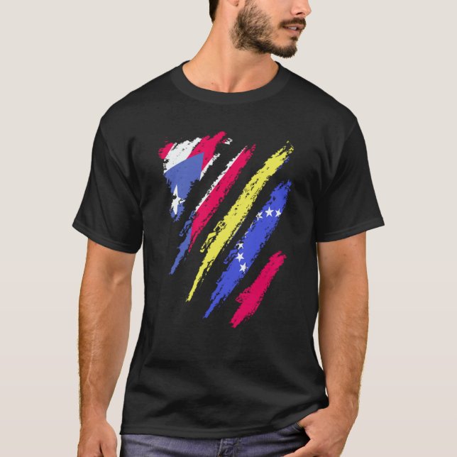 T-shirt Puerto Rico Flag Venezuela Grown Patriot Country S (Devant)