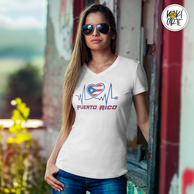T-shirt Puerto Rico Heartbeat (Créateur téléchargé)