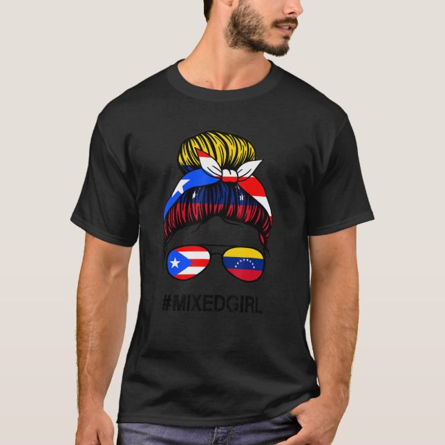 T-shirt Puerto Rico Venezuela Flag Puerto Rican Venezuelan (Devant)