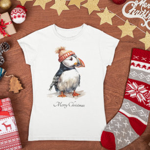 T-shirt Puffin de Noël, personnalisable