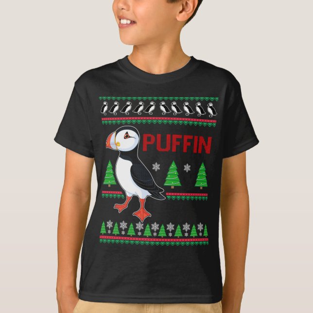 T-shirt Puffin Xmas Doux moche Puffins Lover Drôle mignon (Devant)