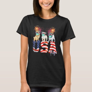 T-shirt Pug chien 14 juillet Fête de l'Indépendance