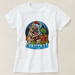 T-shirt Pug de Christmas