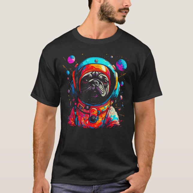 T-shirt Pug Dog  Astronaut (Devant)