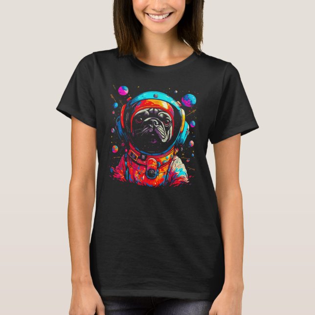 T-shirt Pug Dog  Astronaut (Devant)