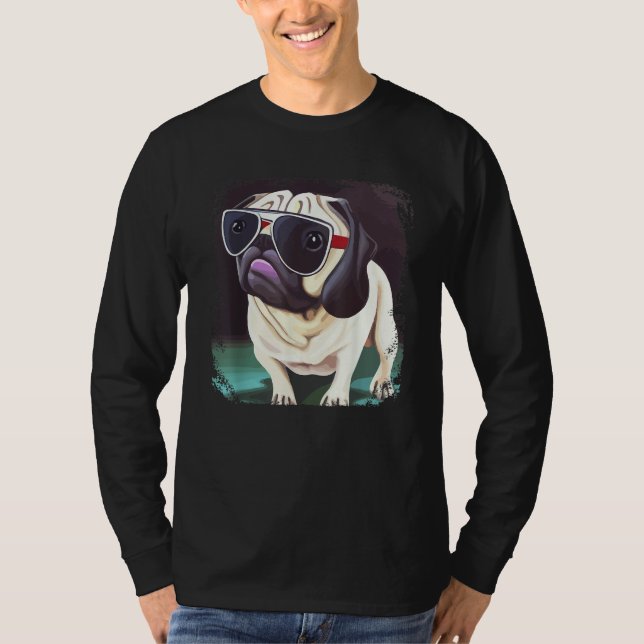 T-shirt Pug Dog Mom Dad Cute &   Pug   Graphic Pug (Devant)