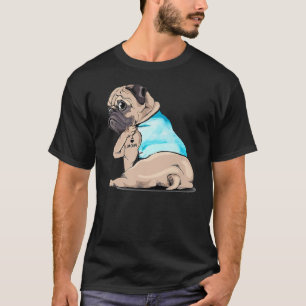 T-shirt Pug J'aime Maman Tatouage Chien Maman Fête des Mèr