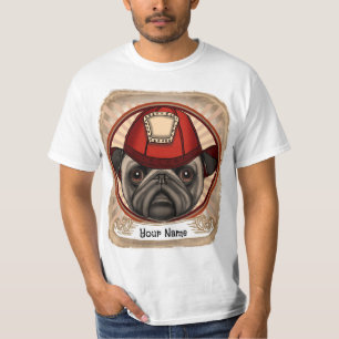 T-shirt Pug pompier