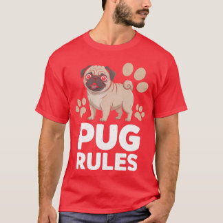 T-shirt Pug règne sur l'éleveur de chiens Propriétaire de 