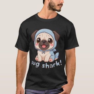 T-shirt Pug Requin - Joli Pug en Costume de Requin Style K