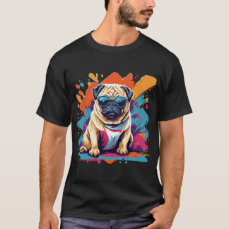 T-shirt Pug Vintage