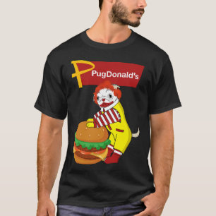 T-shirt PugDonalds-Pug Burger Clown Classique 214