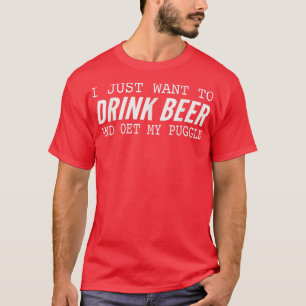 T-shirt Puggle Amoureux des chiens Bière Tee - shirts Funn