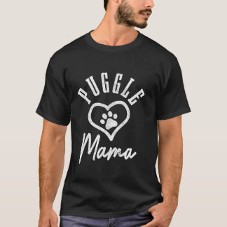 T-shirt Puggle Mama Coeur Chien Paw Puggle Maman